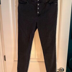 Madewell “9-Button Front” Button-Through Skinny Jean • Berkeley Black • Size 14